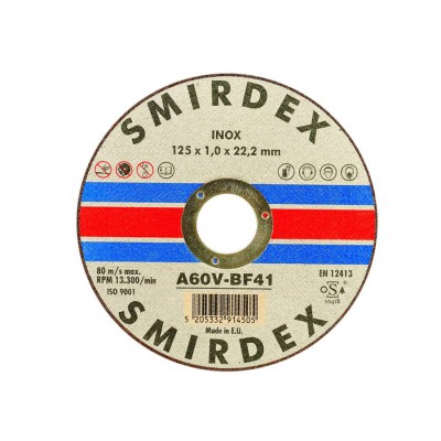 Δίσκος κοπής inox 125x1.0x22 Smirdex