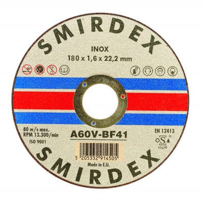 Δίσκος κοπής inox 180x1.6x22 Smirdex