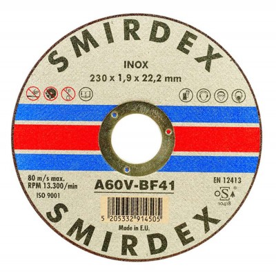Δίσκος κοπής inox 230x1.9x22 Smirdex