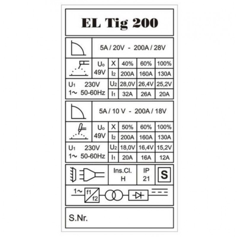 Ηλεκτροκόλληση Inverter ELTIG 200HF